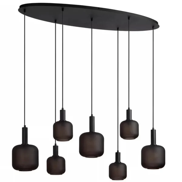 hanglamp_lichts_ovaal_met_0.webp Online Straluma Hanglamp 7-lichts ovaal met mat zwart glas