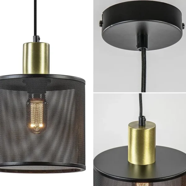 hanglamp_mat_zwarte_kap_c_2.webp Clearance Straluma Hanglamp mat zwarte kap cilinder met goud