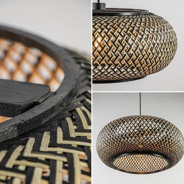 Cheap Straluma Hanglamp Maze bamboe/zwart 60cm