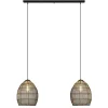 Flash Sale Straluma Hanglamp Meya 2-lichts zwart/goud met balk