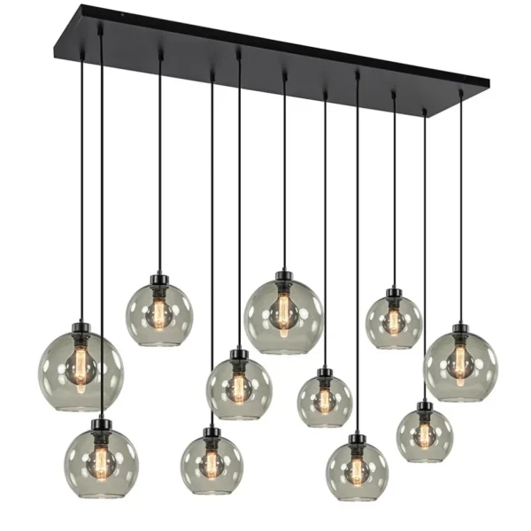 hanglamp_multipendel_l_zw_0.webp Clearance Straluma Hanglamp multipendel 11-L zwart smoke glas 20+25cm