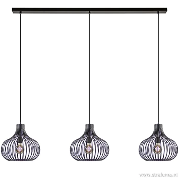 Best Straluma Hanglamp Onion 3L draad zwart