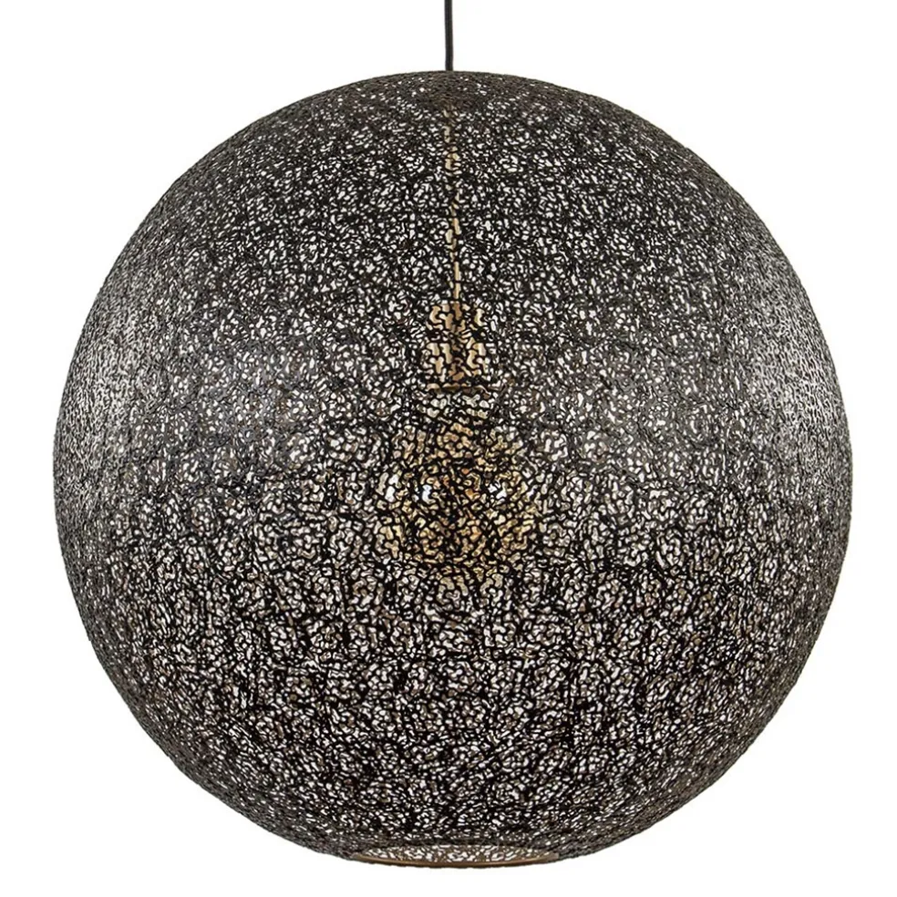 hanglamp_oronero_bol_zwar_0.webp Shop Straluma Hanglamp Oronero bol zwart/goud 60cm