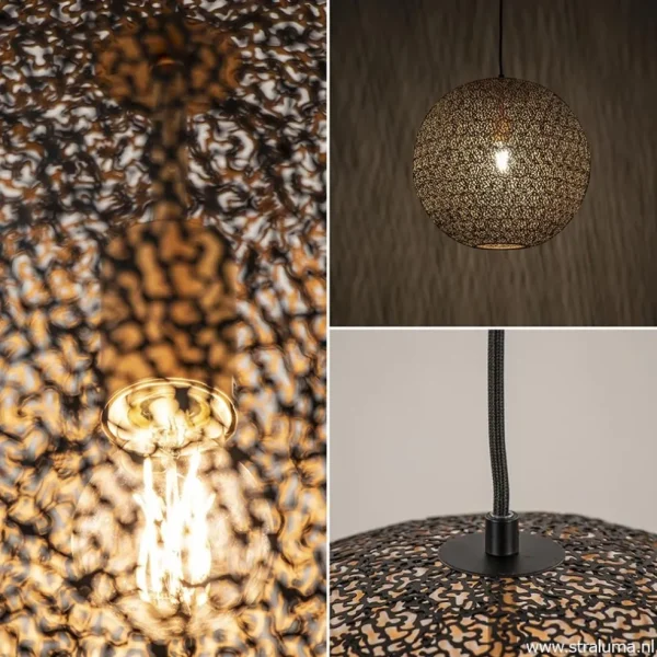 hanglamp_oronero_bol_zwar_3-1.webp Sale Straluma Hanglamp Oronero bol zwart/goud 40cm