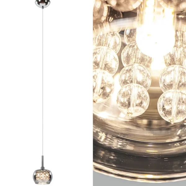 hanglamp_pearl_klein_chro_1.webp Hot Straluma Hanglamp Pearl klein chroom + smoke glas