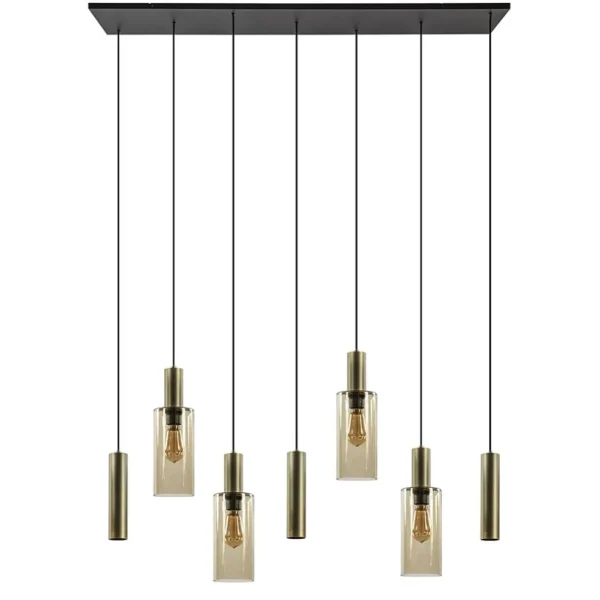 Outlet Straluma Hanglamp Perugia 7L brons/zwart