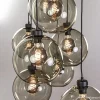 Outlet Straluma Hanglamp plaat 8-L zwart glas smoke 25cm