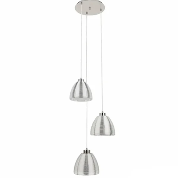Outlet Straluma Hanglamp rond 3-lichts alu draad/glas