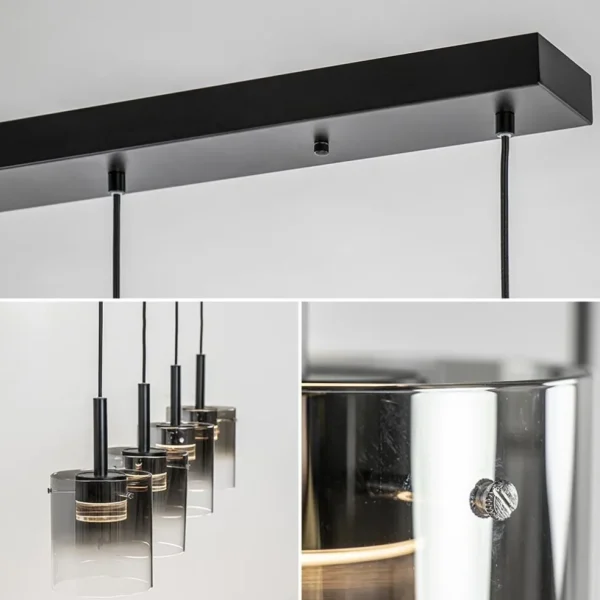 Outlet Straluma Hanglamp Salerno 4L zwart/gradient smoke