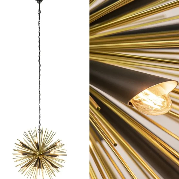 hanglamp_springfield_rond_1.webp Cheap Straluma Hanglamp Springfield rond zwart/goud sprieten