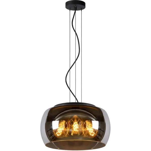 Shop Straluma Hanglamp zwart + smoke glas 40cm