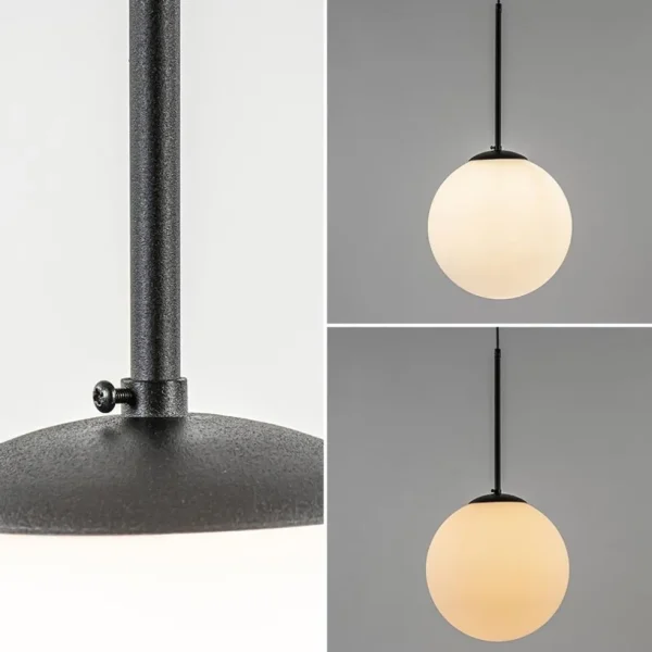 hanglamp_zwart_met_opaal__3.webp Best Straluma Hanglamp zwart met opaal wit glas 30 cm