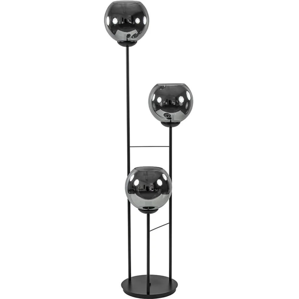 hotel_chique_lichts_vloer_0.webp Fashion Straluma Hotel chique 3-lichts vloerlamp zwart met smoke/titanium glas