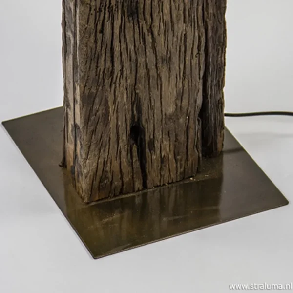 houten_vloerlamp_met_bron_2.webp Best Straluma Houten vloerlamp met brons excl. kap