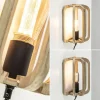 Cheap Straluma Houten wandlamp met zwarte fitting en snoer