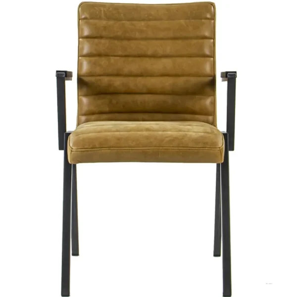 Clearance Straluma Industriële eetkamerstoel leer antigo cognac