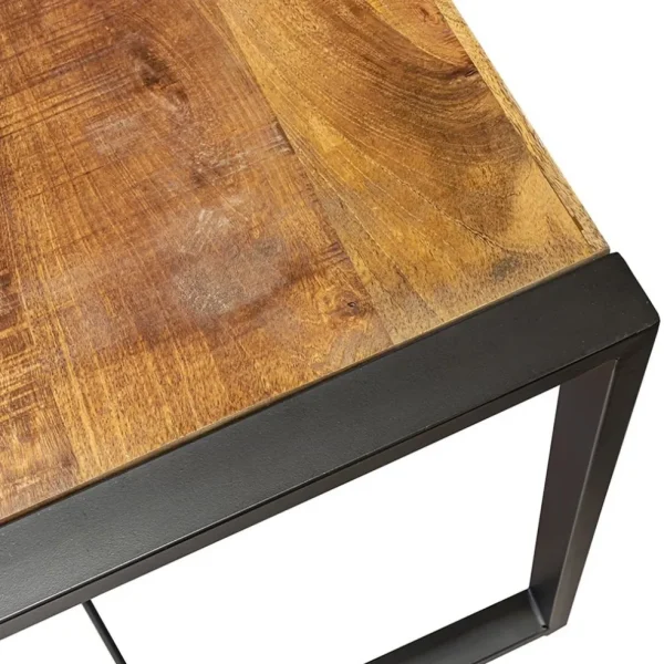Fashion Straluma Industriële eettafel mangohout met zwart 160x90 cm