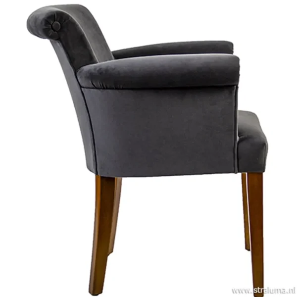 klassieke_armstoel_kersen_2.webp Flash Sale Straluma Klassieke armstoel kersenhout in stof