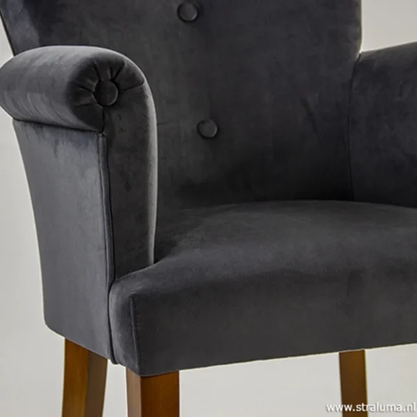 klassieke_armstoel_kersen_3.webp Flash Sale Straluma Klassieke armstoel kersenhout in stof