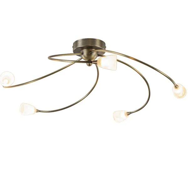 klassieke_plafondlamp_bro_1.webp Best Sale Straluma Klassieke plafondlamp brons met wit gevlamd glas