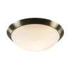 Clearance Straluma Klassieke plafonnière brons met wit glas 30 cm