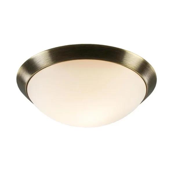 Clearance Straluma Klassieke plafonnière brons met wit glas 30 cm
