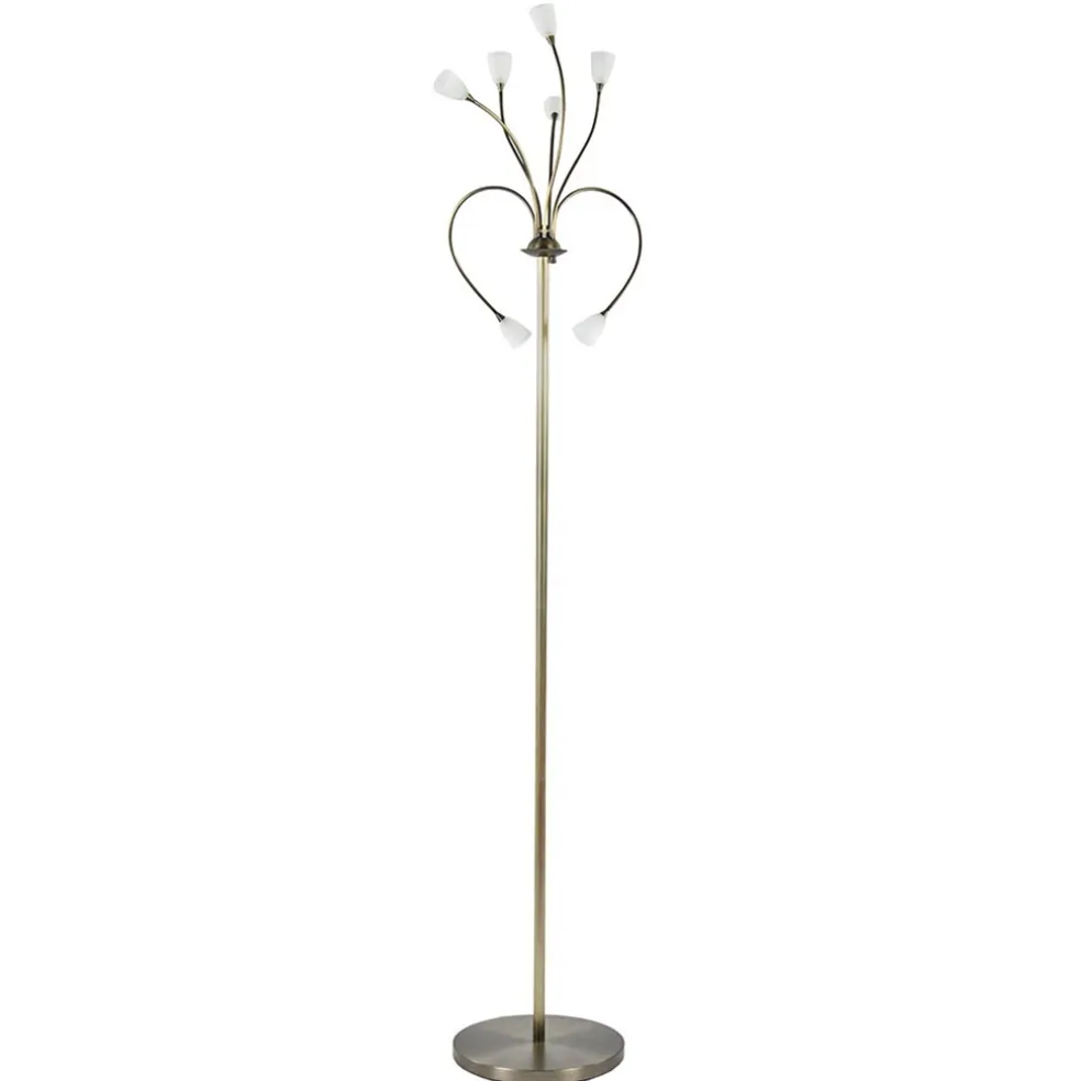 klassieke_vloerlamp_brons_0.webp Hot Straluma Klassieke vloerlamp brons met wit gevlamd glas en dimbaar LED