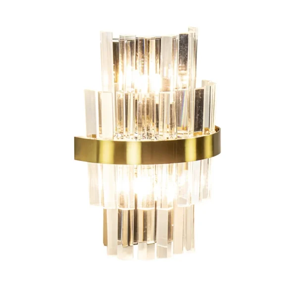 klassieke_wandlamp_brushe_1.webp Hot Straluma Klassieke wandlamp brushed brass met helder kristal