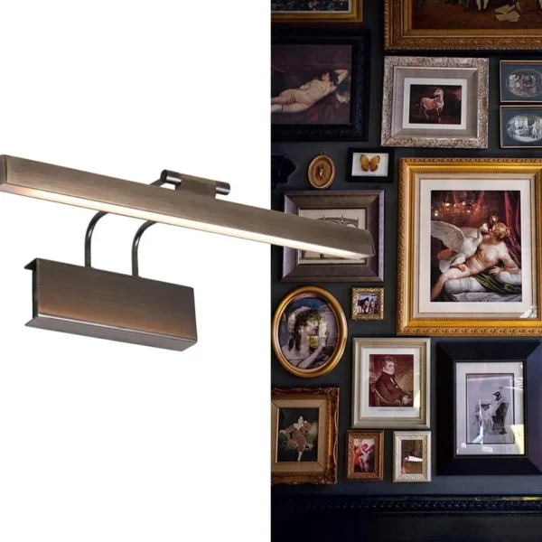 klassieke_wandlamp_schild_4.webp Best Sale Straluma Klassieke wandlamp schilderij brons met LED