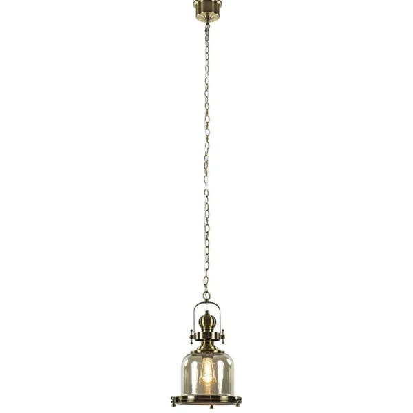 kleine_hanglamp_brons_met_1.webp Discount Straluma Kleine hanglamp brons met amber glas