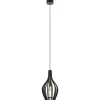 kleine_hanglamp_kegel_hou_1.webp Online Straluma Kleine hanglamp kegel houten lamellen zwart