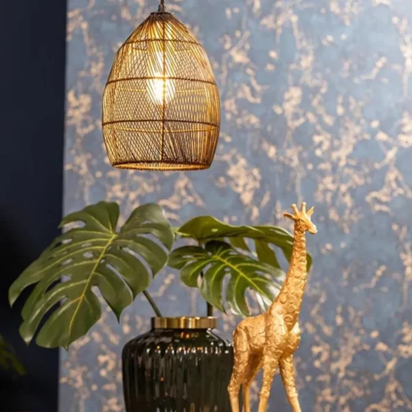 Sale Straluma Kleine hanglamp Meya zwart met goud draad