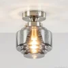 kleine_plafondlamp_haltoi_1.webp Outlet Straluma Kleine plafondlamp hal/toilet met smokey glazen kap