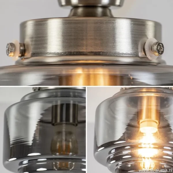 kleine_plafondlamp_haltoi_3.webp Outlet Straluma Kleine plafondlamp hal/toilet met smokey glazen kap