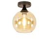 kleine_plafondlamp_zwart__1.webp Flash Sale Straluma Kleine plafondlamp zwart met amber glazen bol