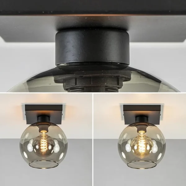 kleine_plafondlamp_zwart__3-1.webp Clearance Straluma Kleine plafondlamp zwart met smoke glas 20 cm
