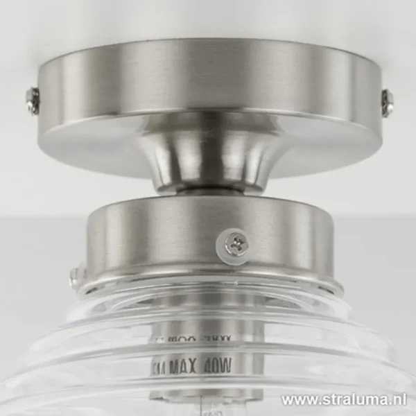 Online Straluma Kleine stalen plafondlamp glas helder