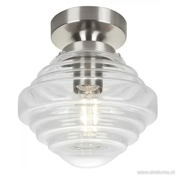 Online Straluma Kleine stalen plafondlamp glas helder
