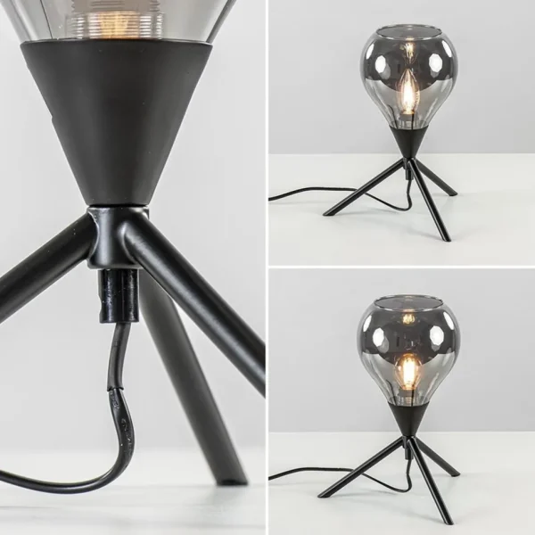 Hot Straluma Kleine tafellamp driepoot met titanium glas