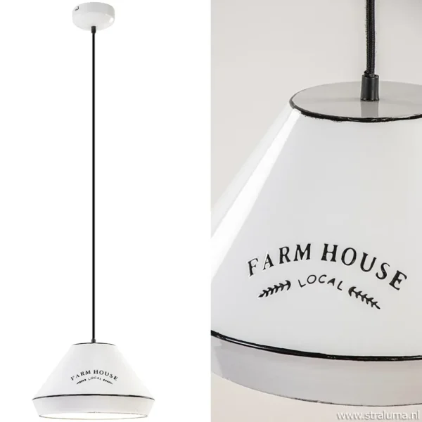 landelijke_hanglamp_farm__1.webp New Straluma Landelijke hanglamp farm house wit met zwart Ø32 cm