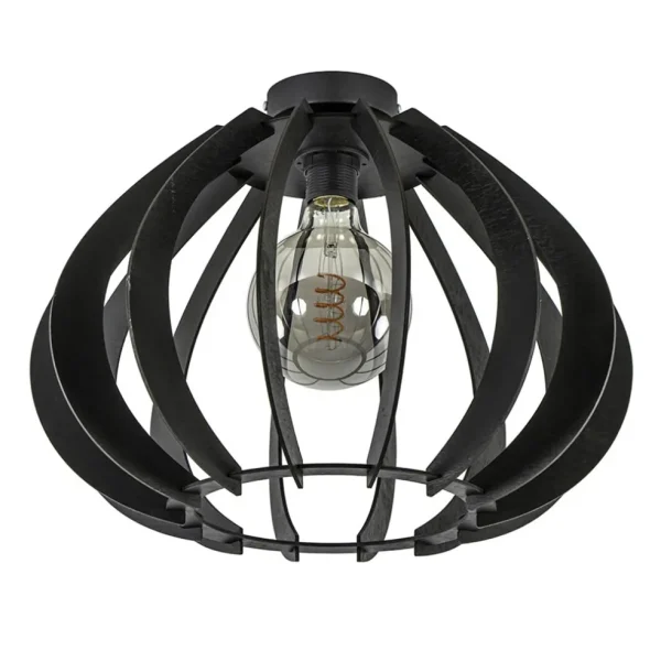 landelijke_plafondlamp_ho_0.webp Best Straluma Landelijke plafondlamp hout mat zwart