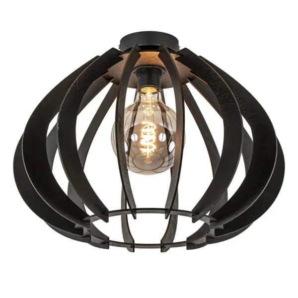 landelijke_plafondlamp_ho_1.webp Best Straluma Landelijke plafondlamp hout mat zwart