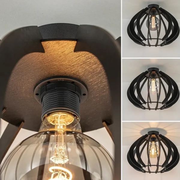 landelijke_plafondlamp_ho_3.webp Best Straluma Landelijke plafondlamp hout mat zwart