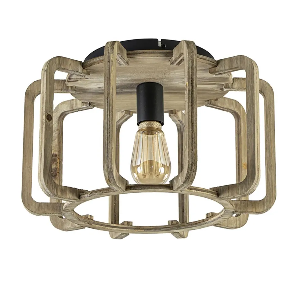 landelijke_plafondlamp_ru_0.webp Online Straluma Landelijke plafondlamp ruw hout mat zwart
