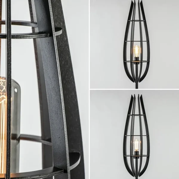 landelijke_vloerlamp_mat__3.webp Best Sale Straluma Landelijke vloerlamp mat zwart met houten kap