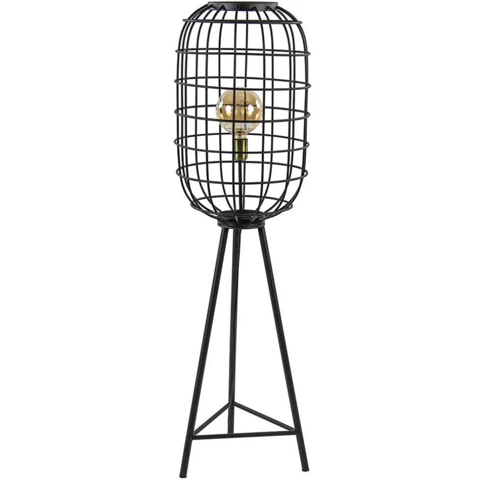 landelijke_vloerlamp_toah_0.webp Best Straluma Landelijke vloerlamp Toah mat zwart met brons