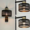 New Straluma Landelijke wandlamp zwart/goud met ronde kap