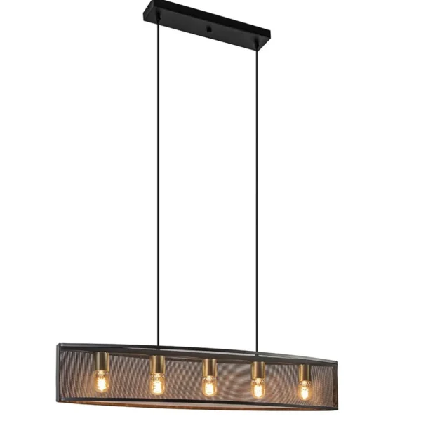 langwerpige_hanglamp_mat__1.webp New Straluma Langwerpige hanglamp mat zwart metaal met goud
