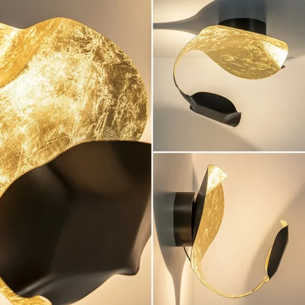led_design_wandplafondlam_3.webp Online Straluma LED design wand/plafondlamp brons met goldleaf