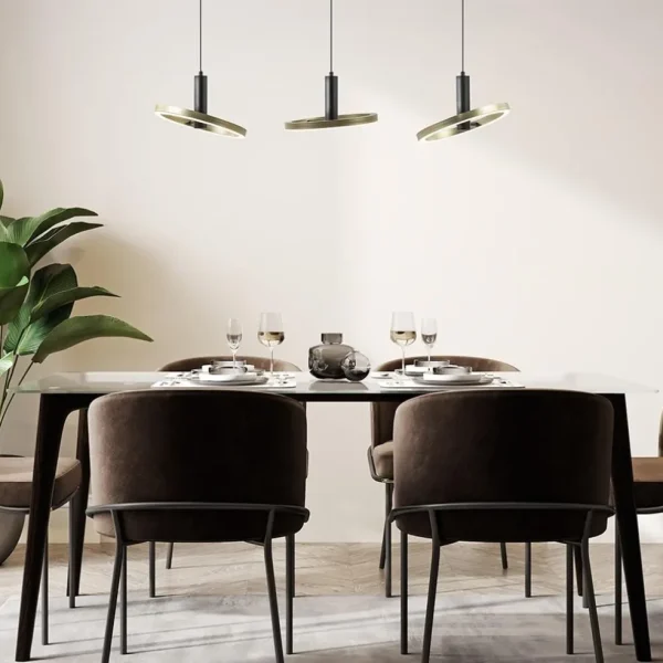 Discount Straluma LED eettafelhanglamp 3-lichts balk zwart/goud dimbaar